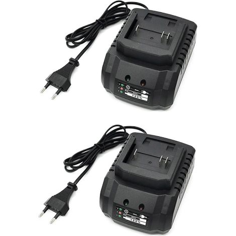Lot de 2 chargeurs pour batteries Makita Lithium 18V/21V, compatibles avec perceuses sans fil, meuleuses d'angle, souffleurs électriques et outils électroportatifs (prise UE). (1/5)