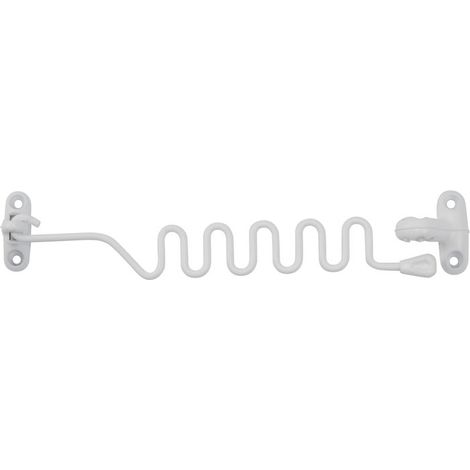 Entrebâilleur de fenêtre pour porte – Verrouillage par cadenas 15mm – Longueur 222mm – Époxy blanc – Socona
