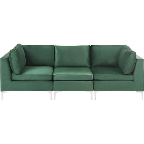 Modular Sofa 3 Seater EVJA Velvet Green