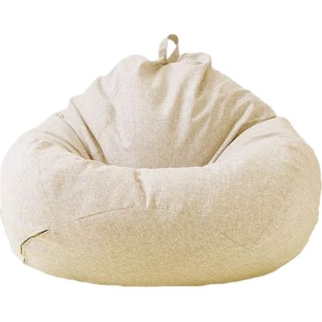 Housse de canapé pouf poire confortable, amovible, respirante et amovible (beige) (1/5)
