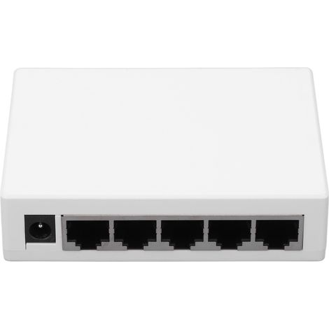 Switch Ethernet Gigabit 5 ports de bureau, prise américaine (100-240V), non géré, pour réseau local, plug and play, boîtier compact. (1/5)