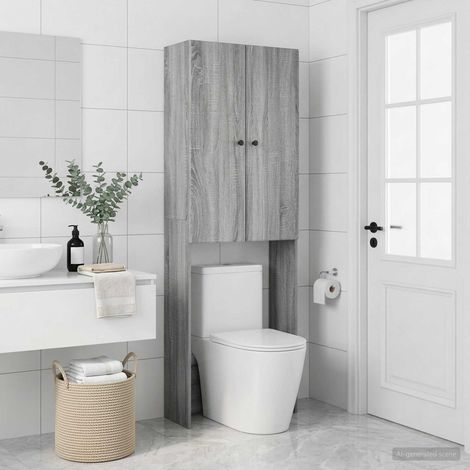 vidaXL Mobile Bagno BREDA Sonoma grigio 66 x 25,5 x 190 cm (1/5)