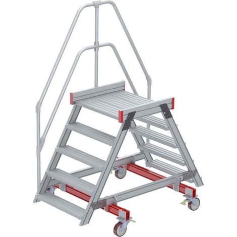 Euroline 512 mobiler Überstieg 60° Stufenausführung Alu gerieft Stufenbreite 800mm 5 Stufen