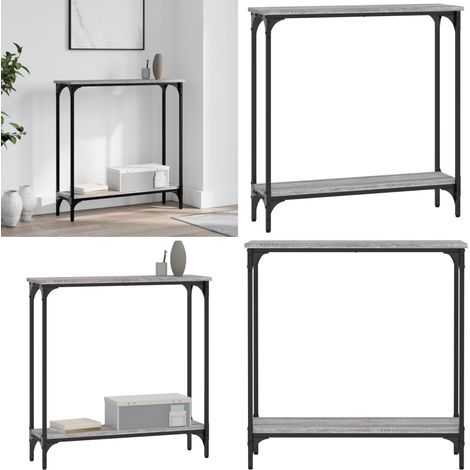 Table console sonoma gris 75x22,5x75 cm bois d'ingénierie - Table Basse - Table D'appoint - Meuble D'entrée - Table Console - Design Industriel - Home & Living (1/5)