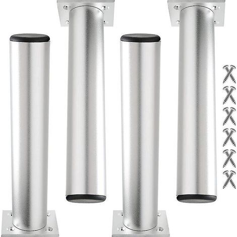 lot De 4 Pieds De Meuble Ajustable 15m Argent Pied De Table Remplacement En Mtal Avec Vis Pour Canap Armoire Lit (1/5)