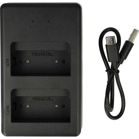 vhbw Dual Charger Replacement for Scanreco 17162, 16131, 1026, 592, 13445 for Walkie Talkie Batteries - Charging Cradle + USB-C Cable, 7.2 V, 0.6 A