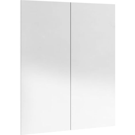 Armoire à miroir de salle de bain 60x15x75cm MDF Blanc brillant (1/5)