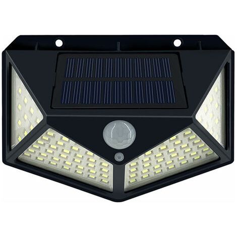 Lampe solaire 100 LED, lampe solaire à énergie humaine avec panneau solaire intégré, ultra-lumineuse, recharge solaire, économie d'énergie, 3 modes, étanche.-AquaForge