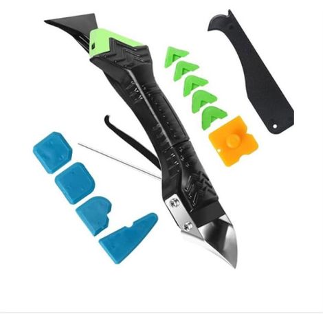 Outils de l'enlève Joint 5 en 1, Enlever Joint Silicone kit de Lisseur de Silicone Grattoir à Coulis