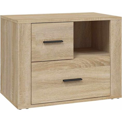 Maison Exclusive - Mesita de noche madera contrachapada roble son (1/5)
