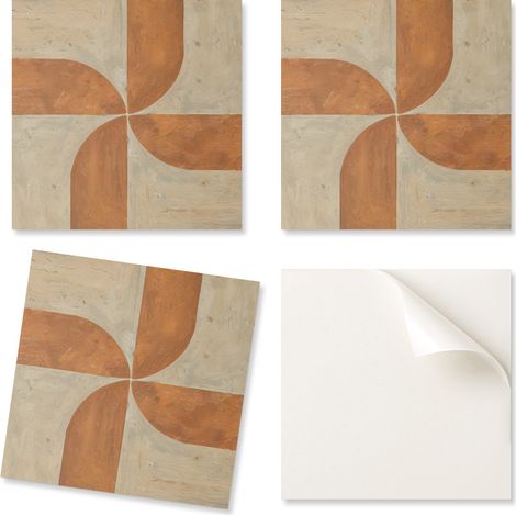 Paquete de baldosas de PVC autoadhesivas con dise帽o geom茅trico de arcos para dormitorio, 20x20x20 cm.