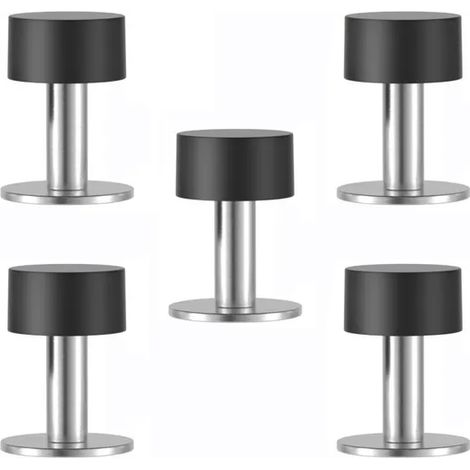 5pcs Butées Porte Adhesive Acier Inoxydable Butoir Arrêts Porte Door Stoppers Avec Caoutchouc Antichoc (60mm) (1/5)
