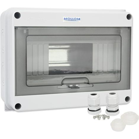 8 voies Boîtier protection et distribution pour disjoncteurs MCB Rail DIN, étanche IP65, usage intérieur et extérieur (1/5)