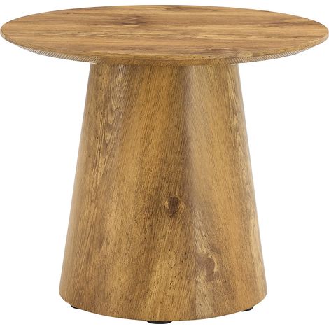 Table basse ronde en bois clair MDF, diamètre 50 cm, hauteur 48 cm, effet chaleureux et compacte pour salon, balcon et petits espaces CHICFURN (1/5)