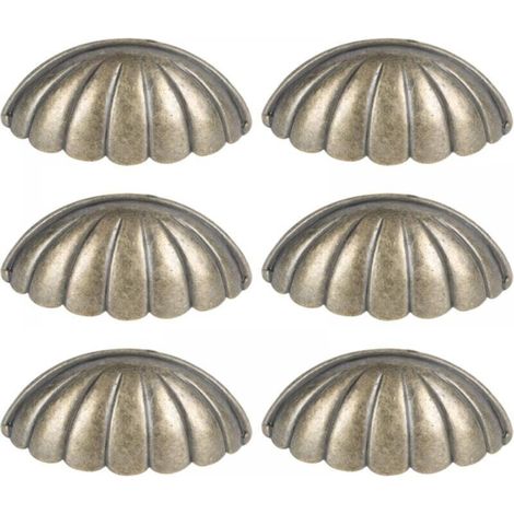 6PCS Boutons de Coquillage Poignée de Porte Nautique Armoire Vintage Tiroir Placard Tirer Boutons de Tiroir de Mer Boutons de Commode Poignées pour Meubles de Cuisine Armoire Armoire Placard (1/4)