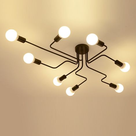 8-Flammig Modern Deckenleuchte Spinne Deckenleuchte E27 Lampenfassung für Flur Bar Café