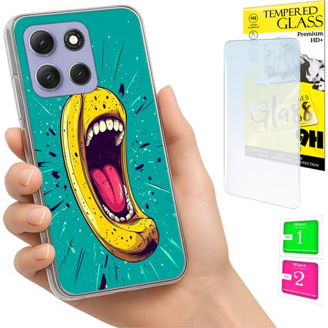 Funda para Motorola Moto G86 Power Photo, parte trasera tipo banana + cristal 9H (1/5)
