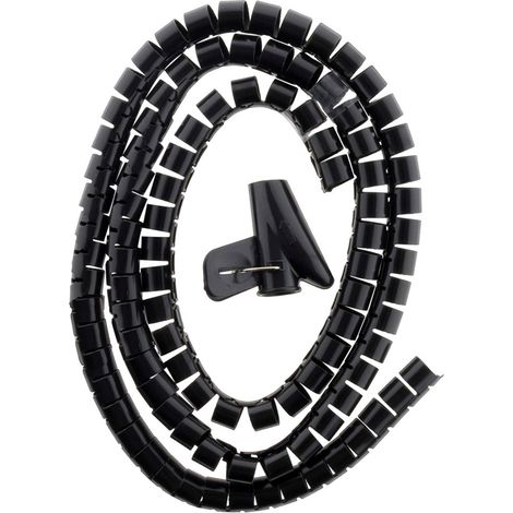 Zenitech – Gaine électrique range câble Ø20mm 1,5m – Noir – Pince d'insertion pour installation rapide – Masquage esthétique des câbles