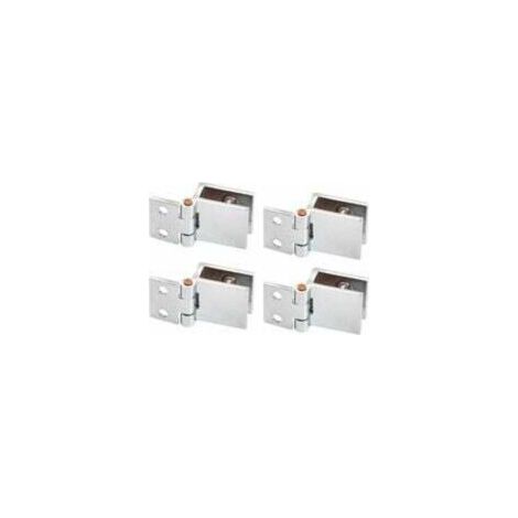Cerniera in lega per vetro, 4 cerniere a clip per porte in vetro a 0 gradi, non richiede foratura, cerniera per ante in vetro di mobili da cucina e vetrine (vetro da 5-8 mm) - Crezuo