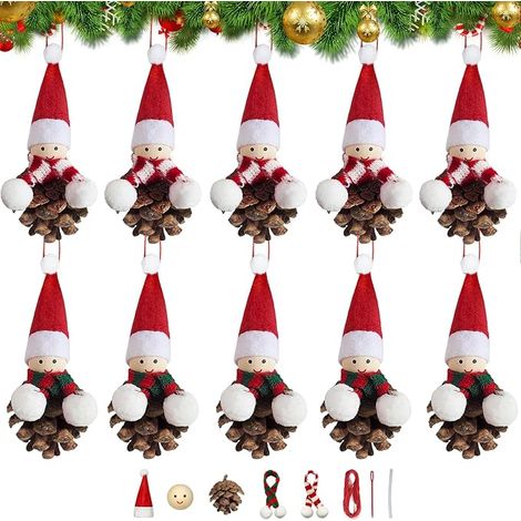 Natural Pine Cone Elf Kit for Decoration, Tree Decoration, Angel Elf, Pine Cone DIY Decoration Kit, Angel for Tree, Creative Hanging (1/5)