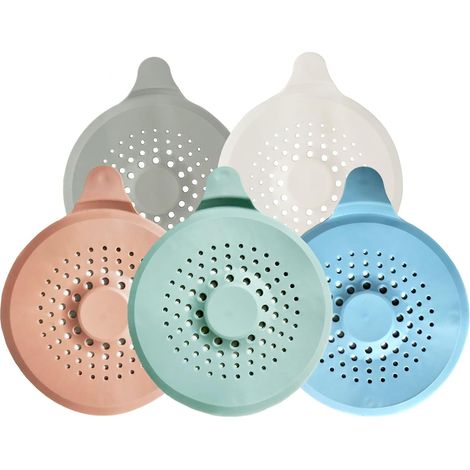 APEX Lot de 5 récupérateurs de cheveux pour bonde de douche avec ventouses puissantes, protection en silicone pour bonde d'évier (1/5)