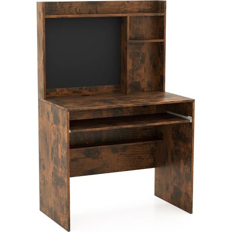 Scrivania con bacheca magnetica 89 x 50 x 138 cm design ergonomico con spazio di archiviazione moderna finitura MDF color caffè 200017950