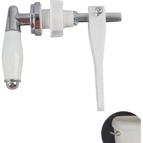 Poignée de Chasse d'Eau en Céramique Résistante à la Rouille, Design Chromé pour Salle de Bain, Ajustement Universel avec Poignée Antidérapante, Remplacement de Poignée de Réservoir WC (1/5)