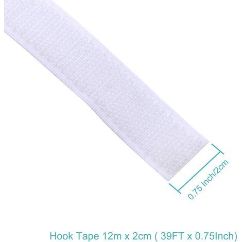 Ruban Adhésif Crochet pour Moustiquaires Magnétiques- Ruban à Crochets - (12Mx2 CM,Blanc) (1/3)
