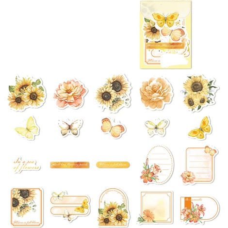Lot de 40 autocollants fleurs, couleurs vives, design mignon, déco pour carnets DIY, journal intime, Type 2 (1/5)