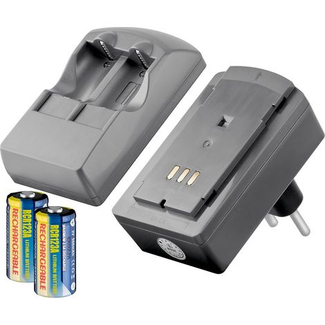 Fotobatterie-Ladegerät inkl. 2x RCR123-Akkus, Fotobatterie-Ladegerät inkl. 2x RCR123-Akkus.