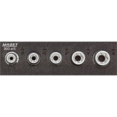 Douille 900-E/5 ∙ Carré creux 1/2 pouce (12,5 mm) ∙ Profil TORX® extérieur ∙ 5 pièces ∙ E10 – E18 (1/4)