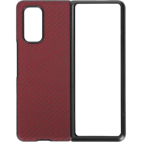 Coque de téléphone texturée en fibre de carbone pour téléphones à écran pliable Xiaomi MIX FOLD Rouge (1/5)