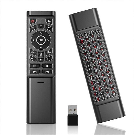 Télécommande Air Fly Mouse, télécommande 2,4 GHz, pour boîtier TV Android, Smart TV, PC vidéoprojecteur HTPC. Installation facile et rapide grâce à la connexion USB. (1/5)