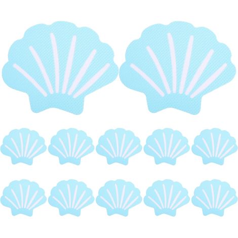 Badewannenaufkleber 12 Stück blaues Muscheldesign langlebig