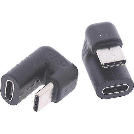 Adaptateur convertisseur USB 3.1 Type C mâle vers femelle à angle droit (180°) (1/5)
