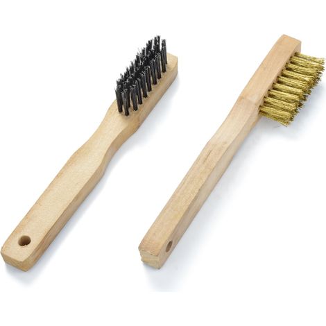 Spazzola a Mano in filo di Acciaio. Manico Legno SMP-C 200mm 2+3x7+2 Rosver 30pz