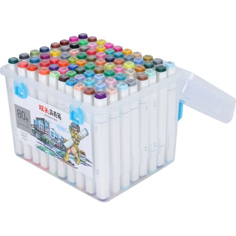 Marker Pen Set Colorful Double Tip Children Student Comics HandPainted Drawing Tools(80 Colors ) (1/5)