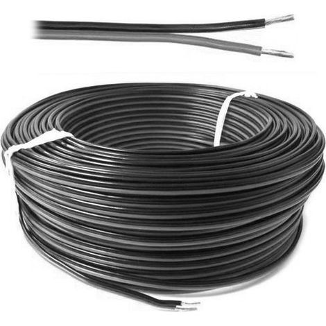 Cavo filo Multipolare Doppino Piattina Sezione 2x1,5 mmq Grigio Nero