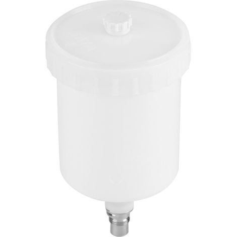 Pot de peinture gravitationnaire en plastique 600ml avec raccord fileté pour pistolet à peinture (1/5)