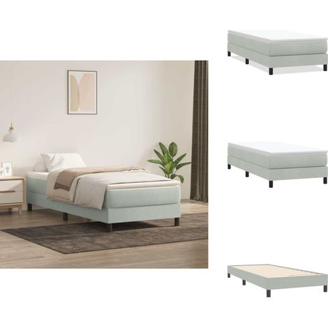 Boxspringbett ohne Matratze Hellgrau 80x220 cm Samt - Boxspringbett - Boxspringbetten - Bett - Schlafzimmermöbel (1/5)