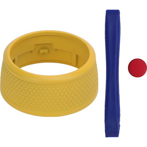 Cache bouton mode conduite volant anti-usure – Trim bouton éjection décoratif remplacement Taycan 2020-2025 jaune racing (1/5)