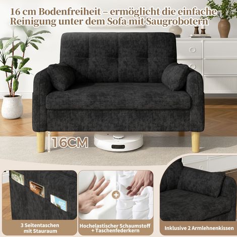 Modulares Sofa aus Chenille in Grau 119 x 78 x 85 cm HOMAIRE (1/5)