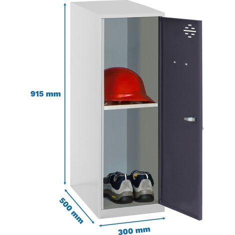 Simonrack grauer Schrank mit Schloss und Ablage