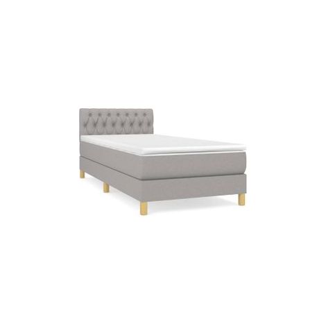 Sommier à lattes de lit avec matelas Gris clair 80x200 Tissu (1/5)