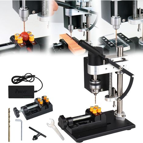Perceuse à colonne 250 W Mini perceuse d'établi 7 vitesses réglables Mandrin 0,3-4 mm 50 mm Hauteur réglable Métal, bois, acrylique, aluminium (1/5)
