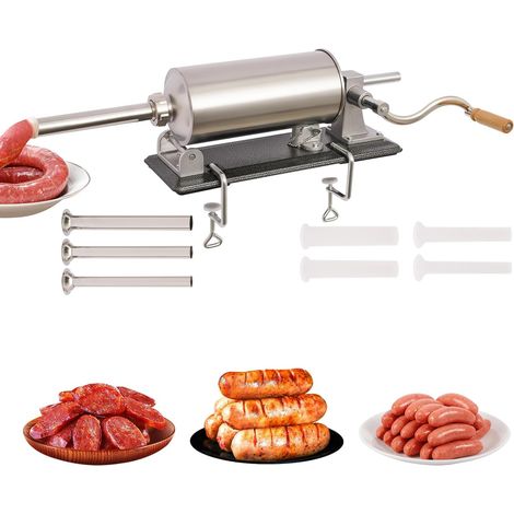 Laveuse, machine à saucisses en acier inoxydable 4L avec 8 tubes de remplissage pour la cuisine commerciale professionnelle et la maison (1/5)