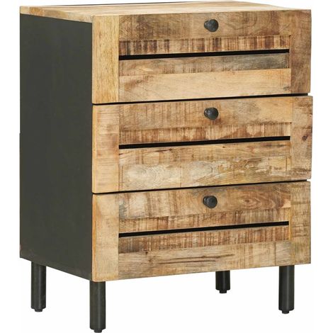 Bedside Table Natural 50 x 33 x 62 cm Solid Mango Wood vidaXL (1/5)
