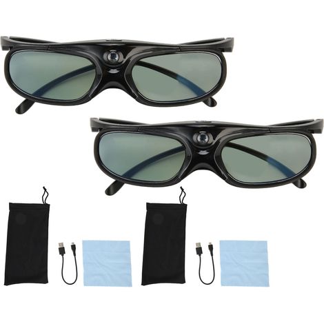 Lunettes 3D Actives DLP Link Rechargeables 144Hz pour Projecteur, Rotation Œil Gauche/Droit (1/5)