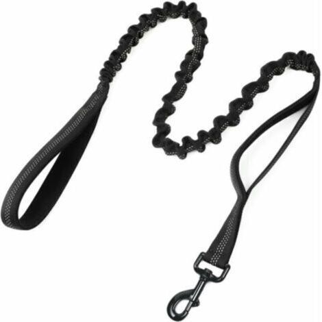 Laisse Chien, Laisse pour Chien de Travail Militaire, Laisse Corde Élastique, Amortisseur Laisse, Bungee Laisse Réfléchissante avec 2 Poignées de Contrôle, Idéal pour Marche et Entraînement (1/5)