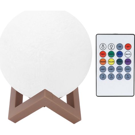 Lampe Lune LED 8 Couleurs avec Télécommande 20 Touches, Veilleuse à Induction Sonore, Cadeau Innovant